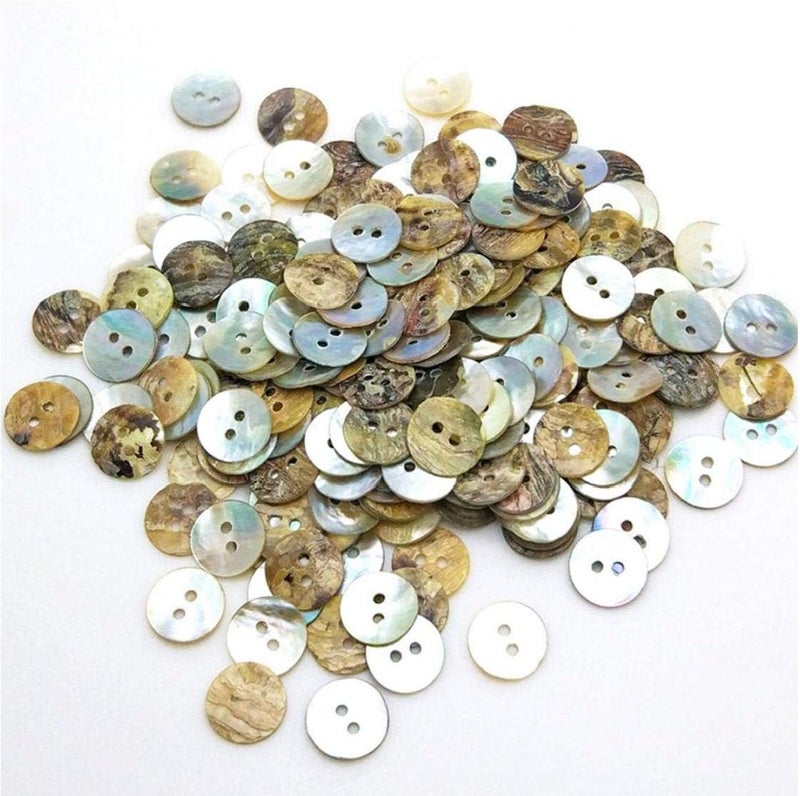 woobles Lot 100 Mother of Pearl Round Shell Sewing Buttons 15mm for DIY Sewing Crafts Supplies,Handmade,Gift Decoration - Image 1